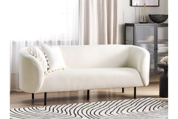 Tuka 3-sits Soffa med Rundade Armstöd i Bouclé - Vit|Svart - Möbler - Soffa - 3 sits soffa