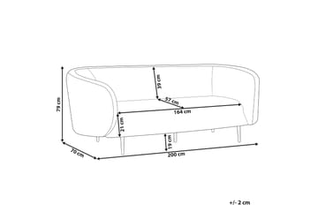 Tuka 3-sits Soffa med Rundade Armstöd i Bouclé - Vit|Svart - Möbler - Soffa - 3 sits soffa
