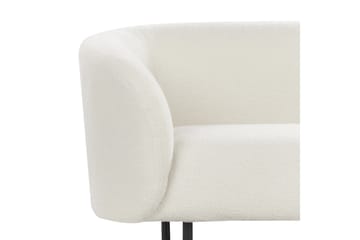Tuka 3-sits Soffa med Rundade Armstöd i Bouclé - Vit|Svart - Möbler - Soffa - 3 sits soffa