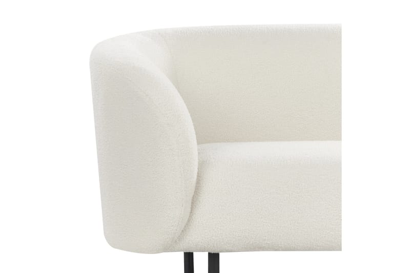 Tuka 3-sits Soffa med Rundade Armstöd i Bouclé - Vit|Svart - Möbler - Soffa - 3 sits soffa