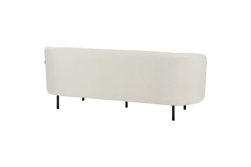 Tuka 3-sits Soffa med Rundade Armstöd i Bouclé - Vit|Svart - Möbler - Soffa - 3 sits soffa