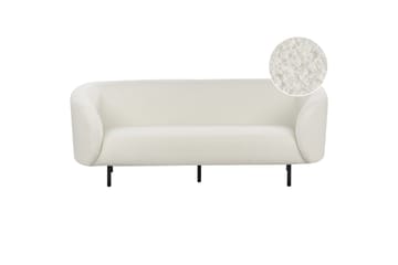Tuka 3-sits Soffa med Rundade Armstöd i Bouclé - Vit|Svart - Möbler - Soffa - 3 sits soffa