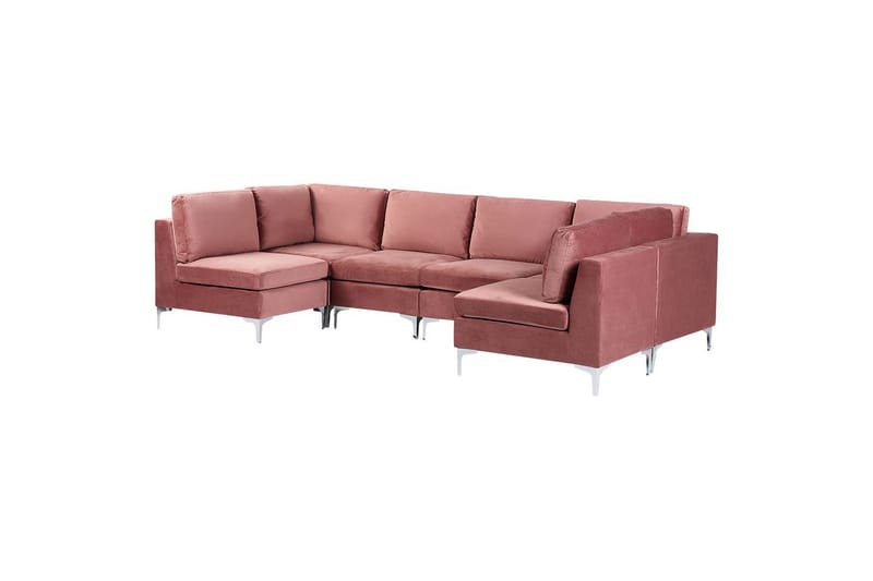 U-formad soffa Evja Rosa - Rosa - Möbler - Soffa - Soffgrupp