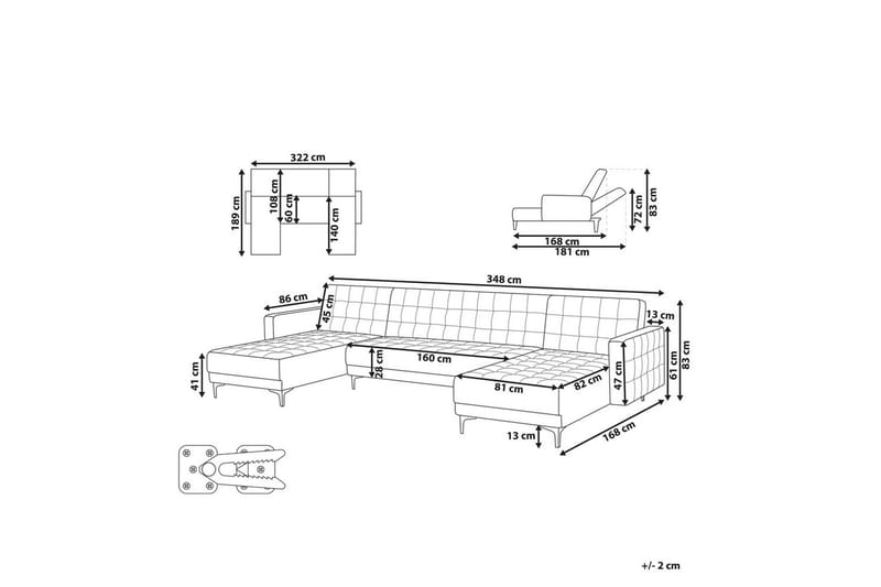 U-formad soffa med fotpall Aberdeen Brun - Brun - Möbler - Soffa - Soffgrupp