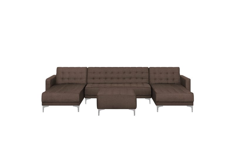 U-formad soffa med fotpall Aberdeen Brun - Brun - Möbler - Soffa - Soffgrupp