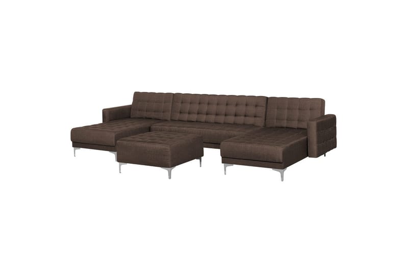 U-formad soffa med fotpall Aberdeen Brun - Brun - Möbler - Soffa - Soffgrupp