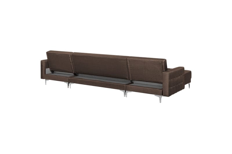 U-formad soffa med fotpall Aberdeen Brun - Brun - Möbler - Soffa - Soffgrupp