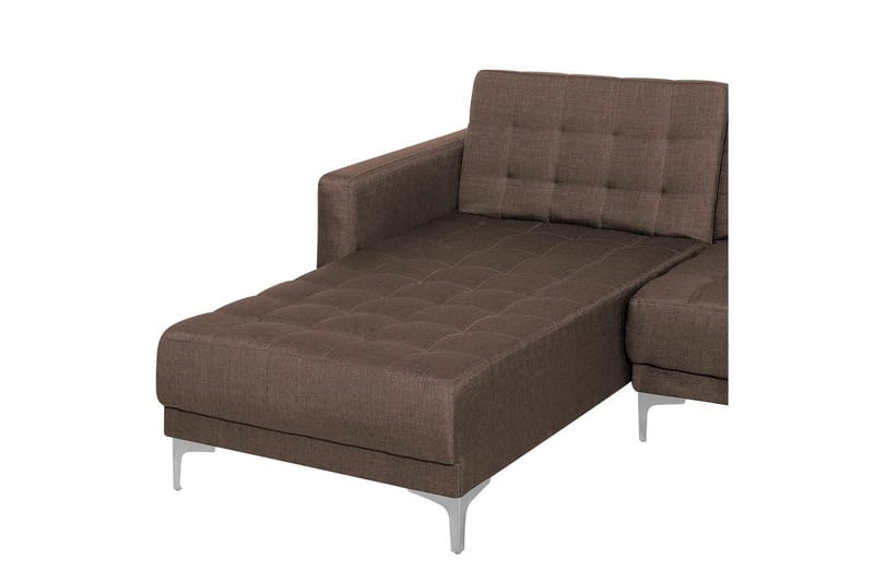 U-formad soffa med fotpall Aberdeen Brun - Brun - Möbler - Soffa - Soffgrupp