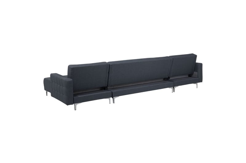 U-formad soffa med fotpall Aberdeen Grå/Silver - Grå/Silver - Möbler - Soffa - Soffgrupp