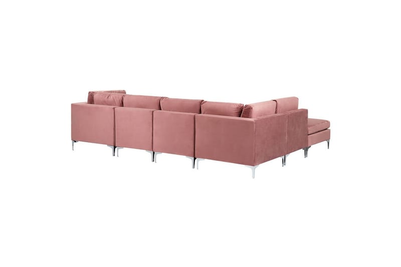 U-formad soffa med fotpall Evja Rosa - Rosa - Möbler - Soffa - Soffgrupp