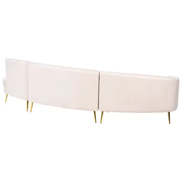 U-formad soffa Moss - Beige, guld - Möbler - Soffa - Sammetssoffa