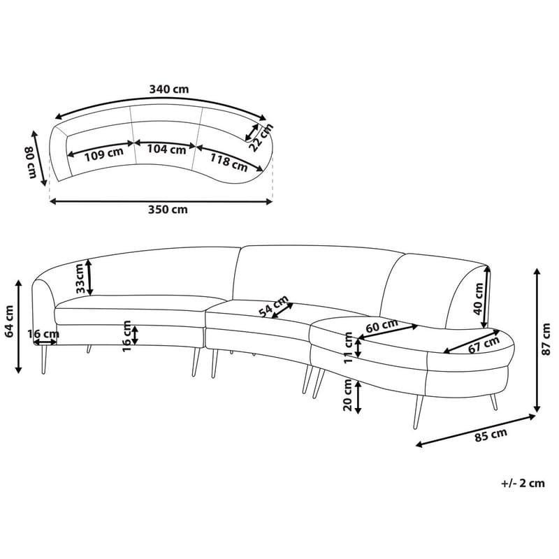 U-formad soffa Moss - Beige, guld - Möbler - Soffa - Hörnsoffa