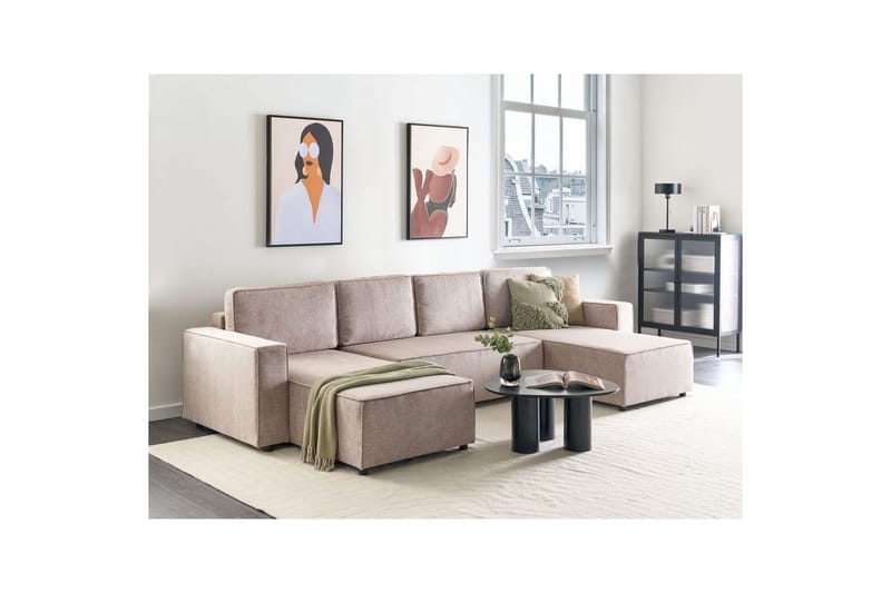 U-formad soffa Vatne Brun/Svart - Brun/Svart - Möbler - Soffa - Soffgrupp