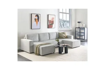 U-formad soffa Vatne Grå/svart - Grå/svart - Möbler - Soffa - Soffgrupp
