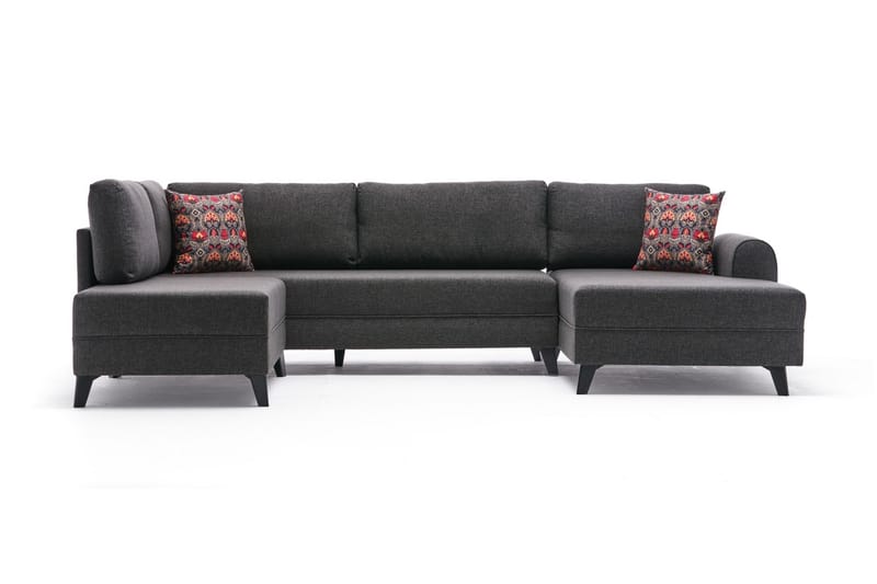 Belena U-soffa med Schäslong Vänster - Antracit/Svart - Möbler - Soffa - U-soffa