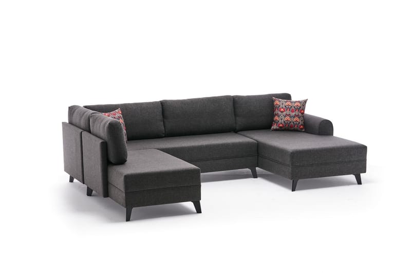 Belena U-soffa med Schäslong Vänster - Antracit/Svart - Möbler - Soffa - U-soffa
