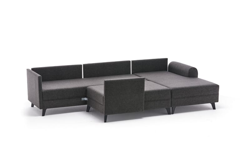 Belena U-soffa med Schäslong Vänster - Antracit/Svart - Möbler - Soffa - U-soffa