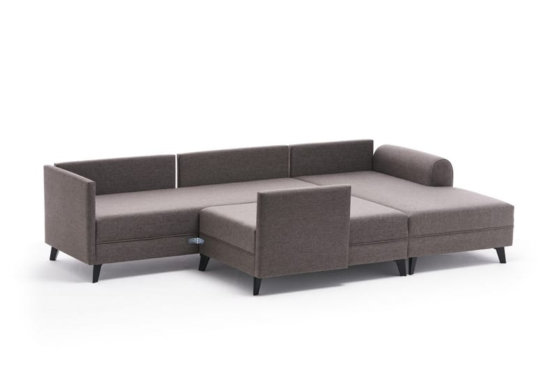Belena U-soffa med Schäslong Vänster - Brun/Svart - Möbler - Soffa - U-soffa