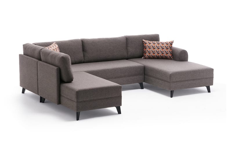 Belena U-soffa med Schäslong Vänster - Brun/Svart - Möbler - Soffa - U-soffa