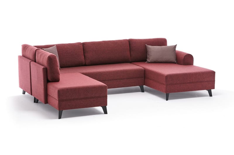 Belena U-soffa med Schäslong Vänster - Röd/Svart - Möbler - Soffa - U-soffa