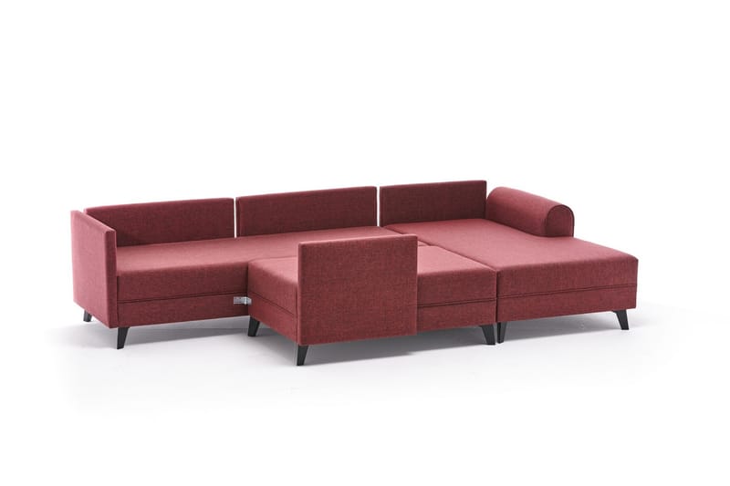 Belena U-soffa med Schäslong Vänster - Röd/Svart - Möbler - Soffa - U-soffa