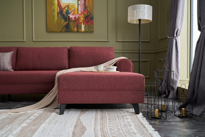 Belena U-soffa med Schäslong Vänster - Röd/Svart - Möbler - Soffa - U-soffa
