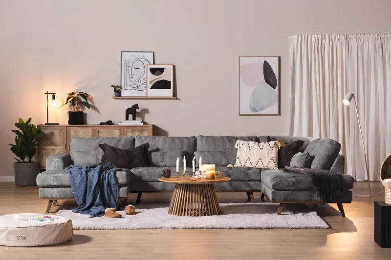 Copenhagen 5-sits Högervänd U-formad Large Soffa med Divan och Schäslong i Manchester - Mörkgrå - Möbler - Soffa - U-soffa