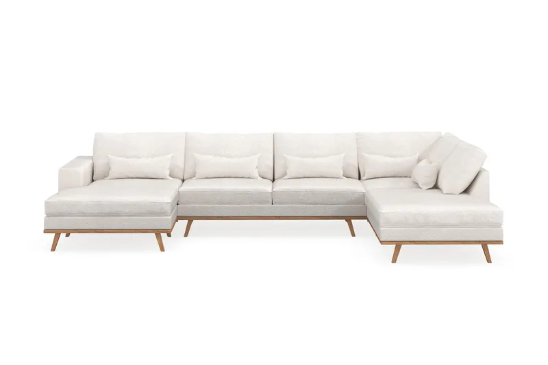 Copenhagen 5-sits Högervänd U-formad Soffa med Divan och Schäslong i Bouclé, Vit