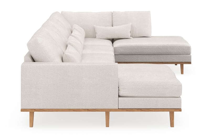 Copenhagen 5-sits Högervänd U-formad Soffa med Divan och Schäslong i Bouclé - Vit - Möbler - Soffa - U-soffa