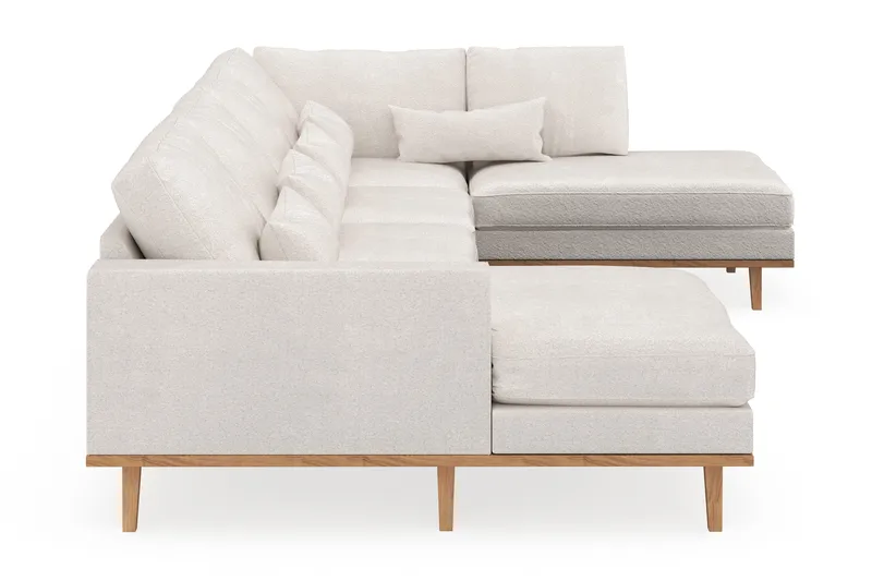 Copenhagen 5-sits Högervänd U-formad Soffa med Divan och Schäslong i Bouclé - Vit - Möbler - Soffa - U-soffa