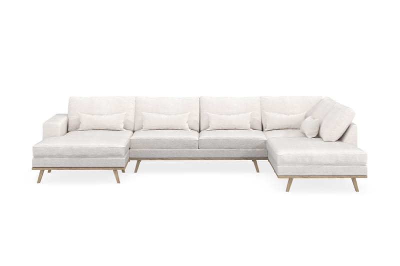 Copenhagen 5-sits Högervänd U-formad Soffa med Divan och Schäslong i Bouclé - Vit - Möbler - Soffa - U-soffa