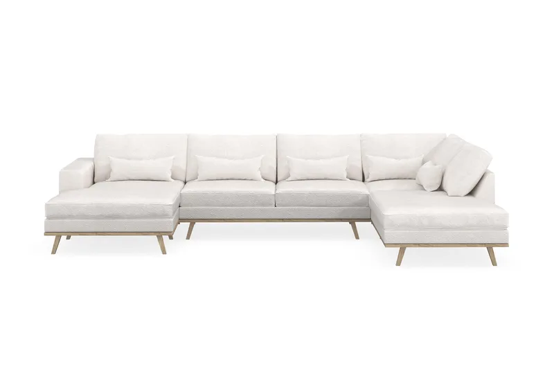 Copenhagen 5-sits Högervänd U-formad Soffa med Divan och Schäslong i Bouclé - Vit - Möbler - Soffa - U-soffa