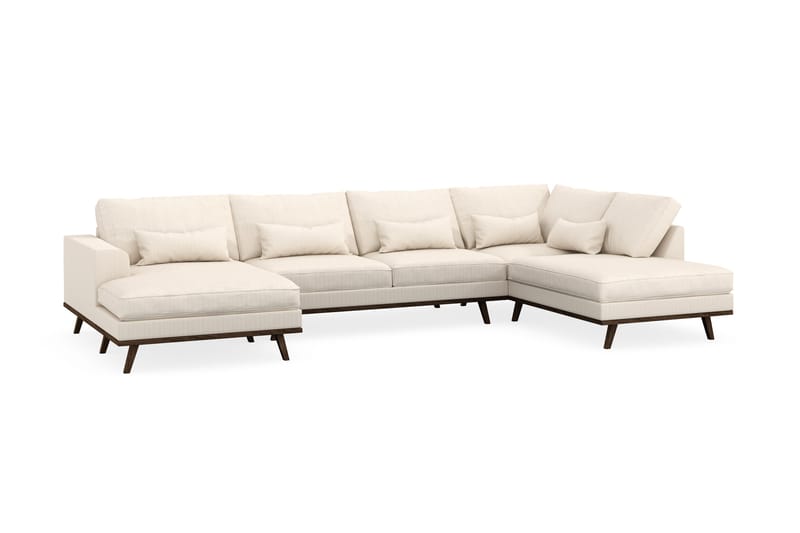 Copenhagen 5-sits Högervänd U-formad Soffa med Divan och Schäslong i Manchester - Beige - Möbler - Soffa - U-soffa
