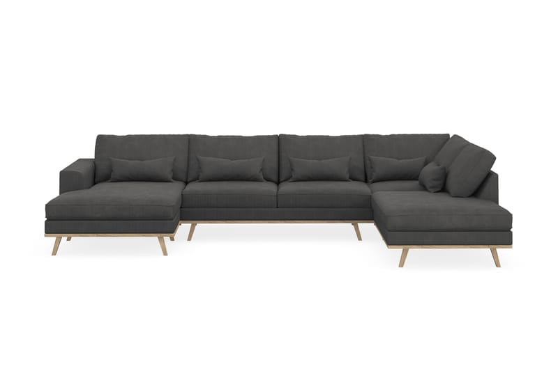 Copenhagen 5-sits Högervänd U-formad Soffa med Divan och Schäslong i Manchester - Mörkgrå - Möbler - Soffa - U-soffa
