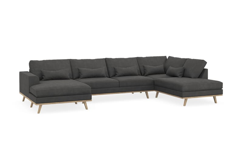 Copenhagen 5-sits Högervänd U-formad Soffa med Divan och Schäslong i Manchester - Mörkgrå - Möbler - Soffa - U-soffa