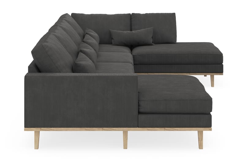 Copenhagen 5-sits Högervänd U-formad Soffa med Divan och Schäslong i Manchester - Mörkgrå - Möbler - Soffa - U-soffa