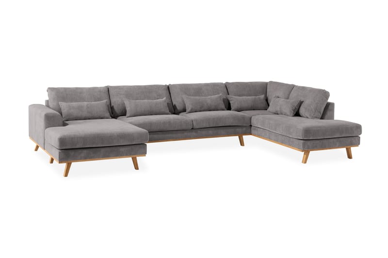 Copenhagen 5-sits Högervänd U-formad Soffa med Divan och Schäslong i Manchester - Mörkgrå - Möbler - Soffa - U-soffa