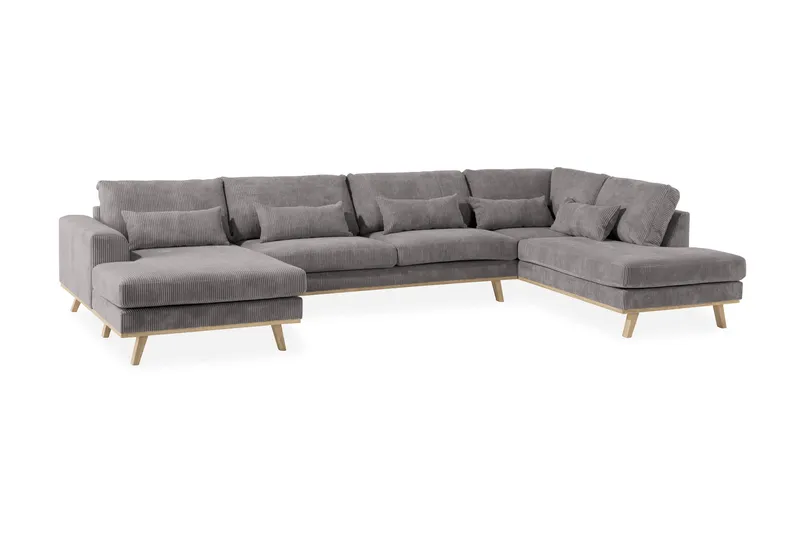 Copenhagen 5-sits Högervänd U-formad Soffa med Divan och Schäslong i Manchester - Mörkgrå - Möbler - Soffa - U-soffa
