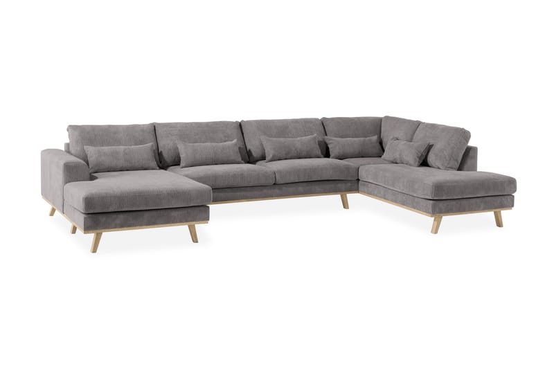 Copenhagen 5-sits Högervänd U-formad Soffa med Divan och Schäslong i Manchester - Mörkgrå - Möbler - Soffa - U-soffa