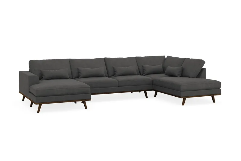 Copenhagen 5-sits Högervänd U-formad Soffa med Divan och Schäslong i Manchester - Mörkgrå - Möbler - Soffa - U-soffa