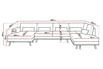 Copenhagen 5-sits Högervänd U-formad Soffa med Divan och Schäslong i Manchester - Mörkgrön - Möbler - Soffa - U-soffa