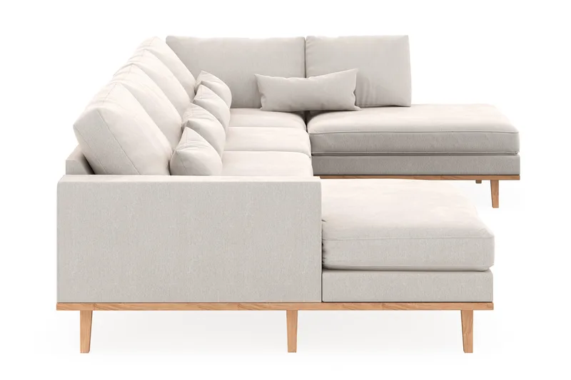 Copenhagen 5-sits Högervänd U-formad Soffa med Divan och Schäslong i Sammet - Krämvit - Möbler - Soffa - U-soffa