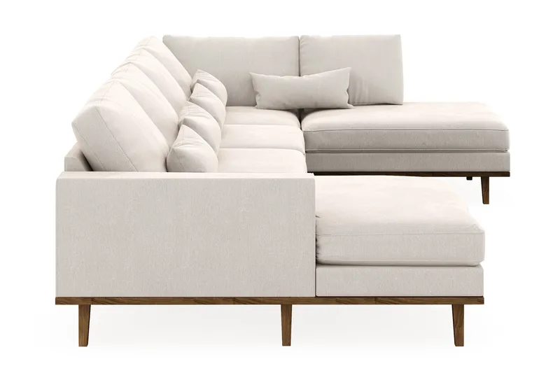 Copenhagen 5-sits Högervänd U-formad Soffa med Divan och Schäslong i Sammet - Krämvit - Möbler - Soffa - U-soffa