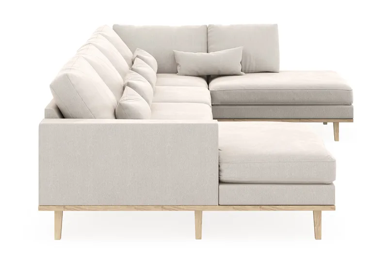 Copenhagen 5-sits Högervänd U-formad Soffa med Divan och Schäslong i Sammet - Krämvit - Möbler - Soffa - U-soffa