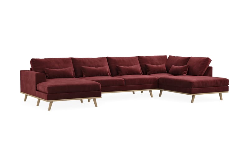 Copenhagen 5-sits Högervänd U-formad Soffa med Divan och Schäslong i Sammet - Lila - Möbler - Soffa - U-soffa
