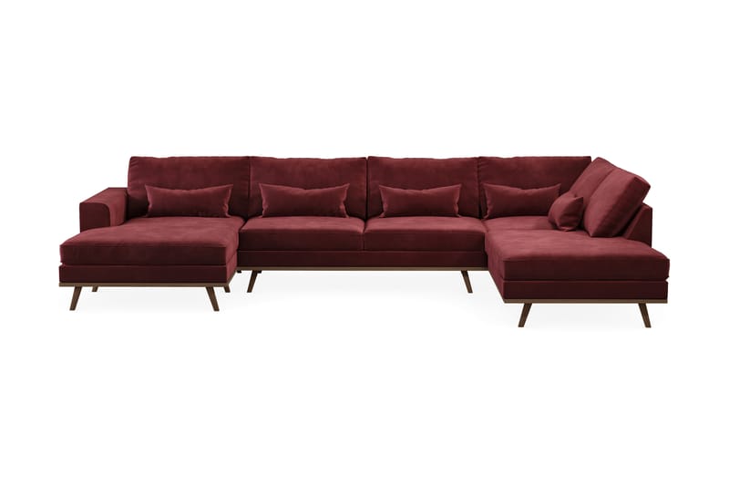 Copenhagen 5-sits Högervänd U-formad Soffa med Divan och Schäslong i Sammet - Lila - Möbler - Soffa - U-soffa