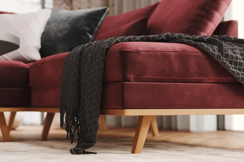 Copenhagen 5-sits Högervänd U-formad Soffa med Divan och Schäslong i Sammet - Lila - Möbler - Soffa - U-soffa