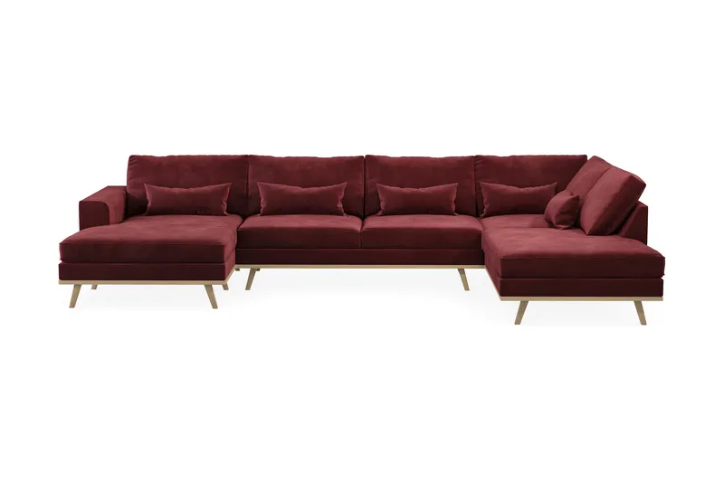 Copenhagen 5-sits Högervänd U-formad Soffa med Divan och Schäslong i Sammet - Lila - Möbler - Soffa - U-soffa