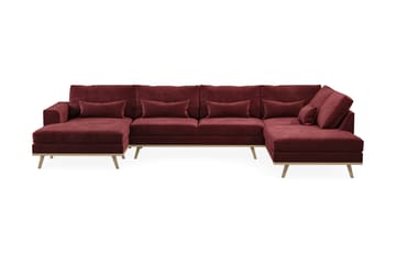 Copenhagen 5-sits Högervänd U-formad Soffa med Divan och Schäslong i Sammet