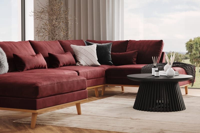 Copenhagen 5-sits Högervänd U-formad Soffa med Divan och Schäslong i Sammet - Lila - Möbler - Soffa - U-soffa